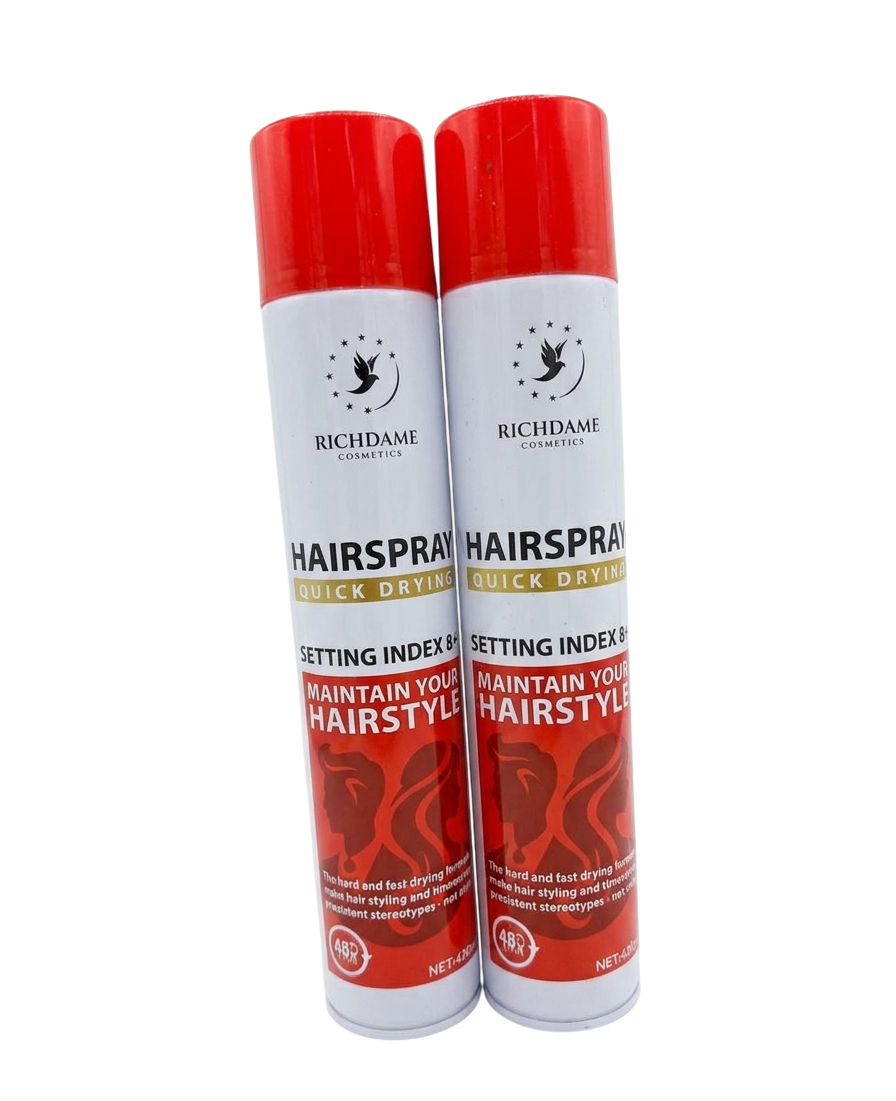 Richdame Quick Drying Professional Hairspray Setting Index 8 Plus