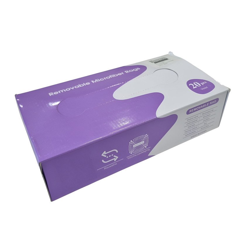 Removable Microfiber Rags - Box of 20 Pcs