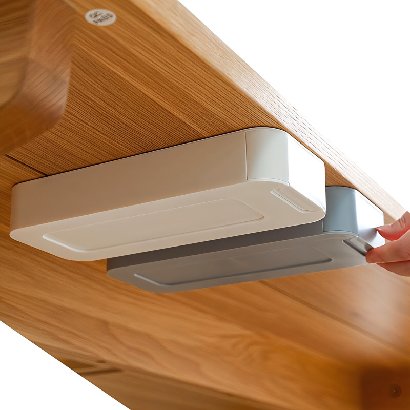 Under-Desk Hidden Pull-Out Storage Drawer