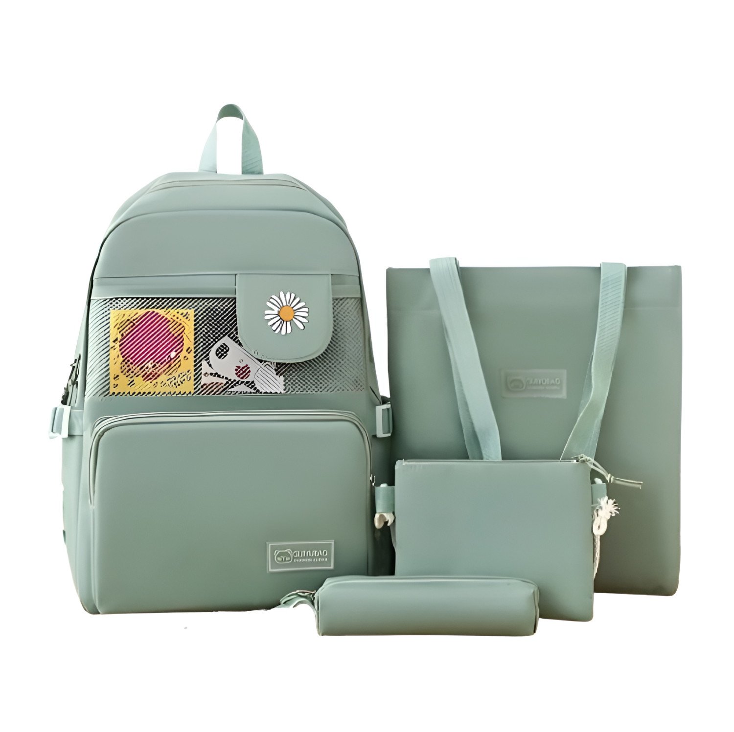 Style Canvas School Backpack Set with Daisy Detail