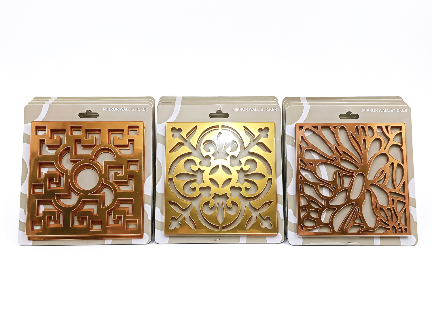 6-Piece 3D Acrylic Mirror Wall Stickers