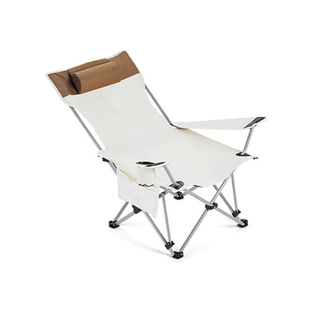 Adjustable Folding Camping Recliner with Footrest and Headrest