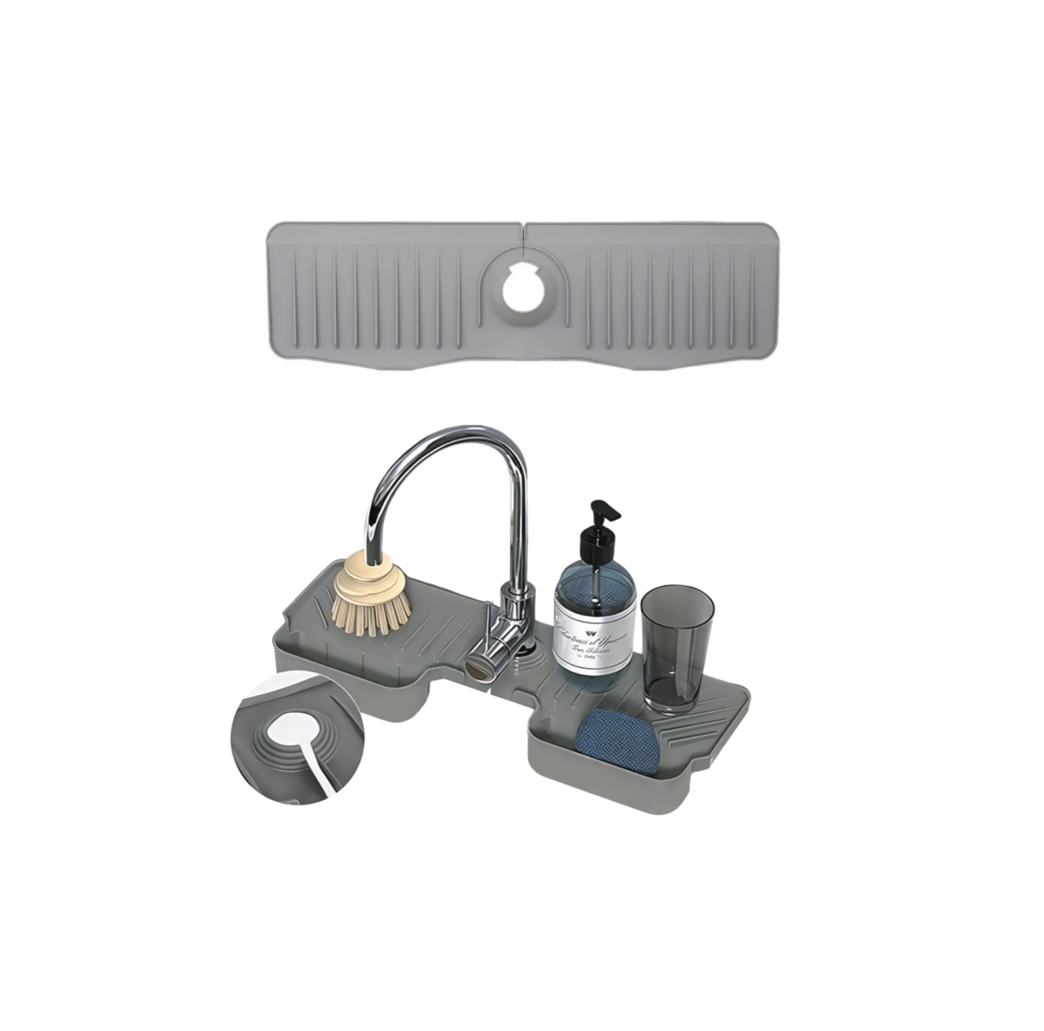 Silicone Faucet Drain Pad & Sink Organizer