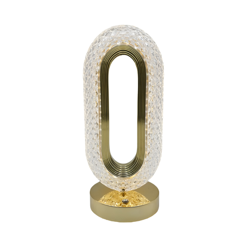 Creative Light Luxury Crystal LED Table Lamp with Three-Color Dimming