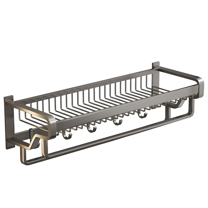 Multifunctional Folding Bathroom Towel Rack and Storage Shelf