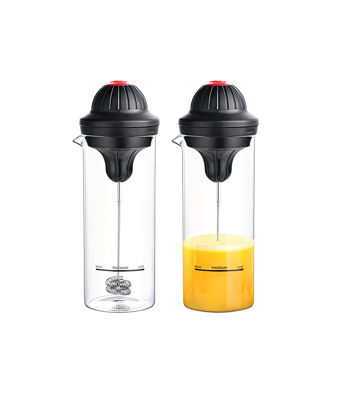 Electric Milk Frother with Glass Pitcher