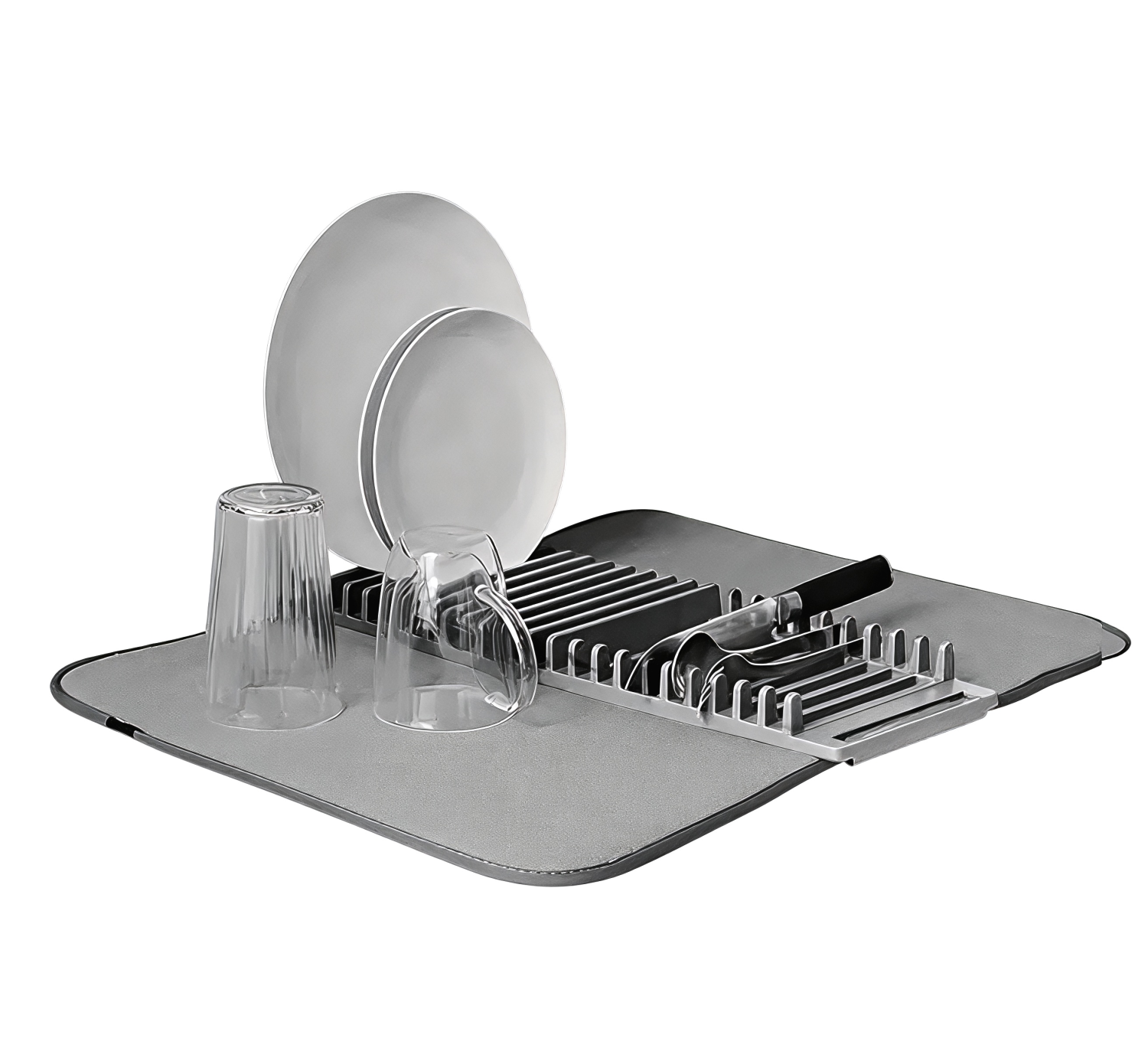 Foldable Dish Drying Mat with Removable Rack
