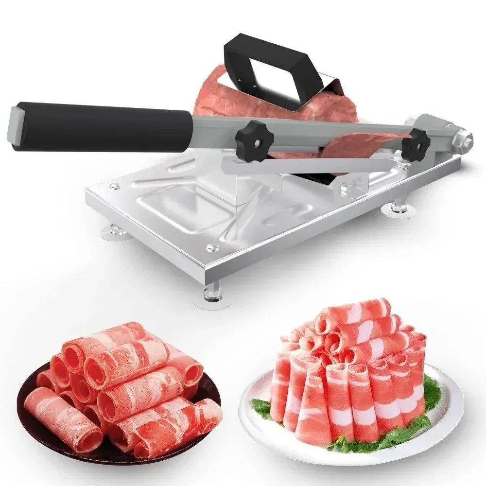 Manual Stainless Steel Frozen Meat Slicer with Thickness Knob