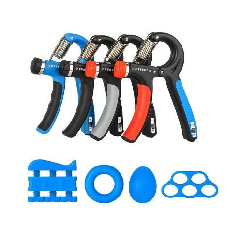 5-Piece Hand Grip Strength Kit with Adjustable 5–60 kg Counter