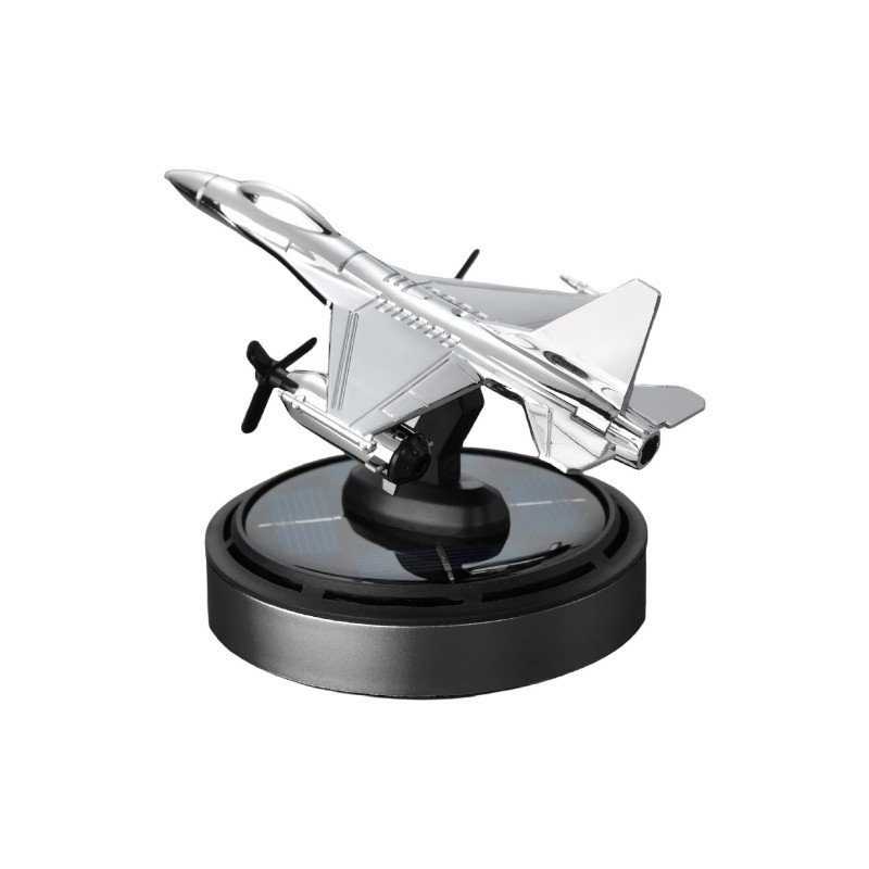 Solar F-16 Jet Car Dashboard Diffuser (Silver, Rotating Propeller)