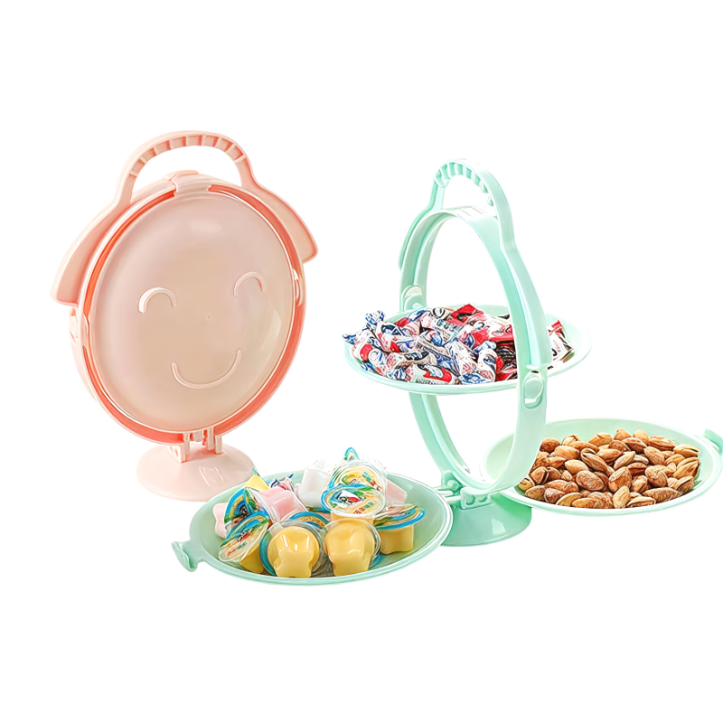 3-Layer Foldable Fruit and Candy Serving Plate (2 Pieces)