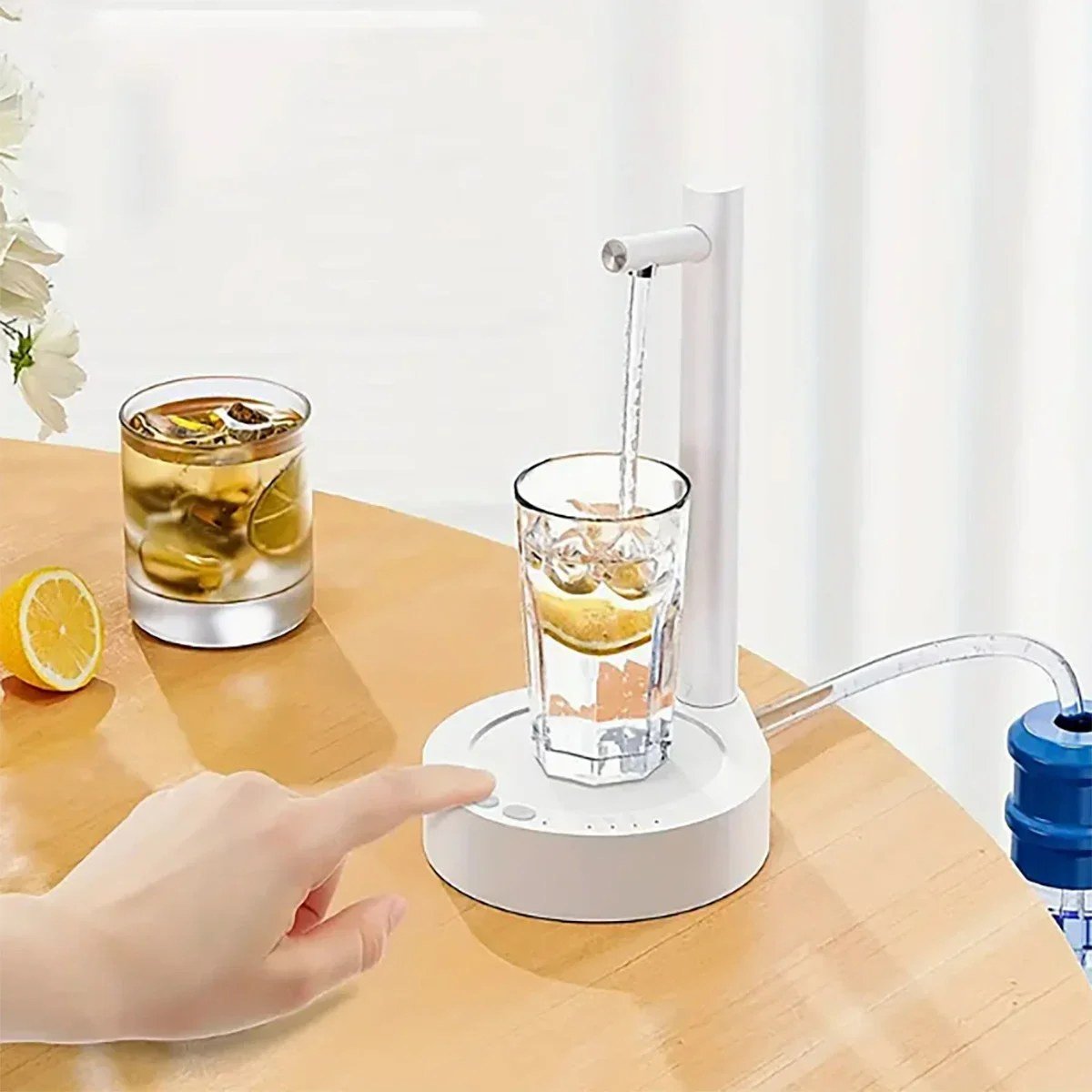 Electric Desktop Water Dispenser Pump, White or Black, About 22.5 cm