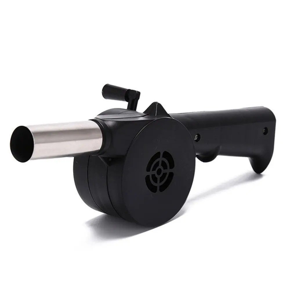 Manual Hand-Crank BBQ Fire Blower with Steel Nozzle