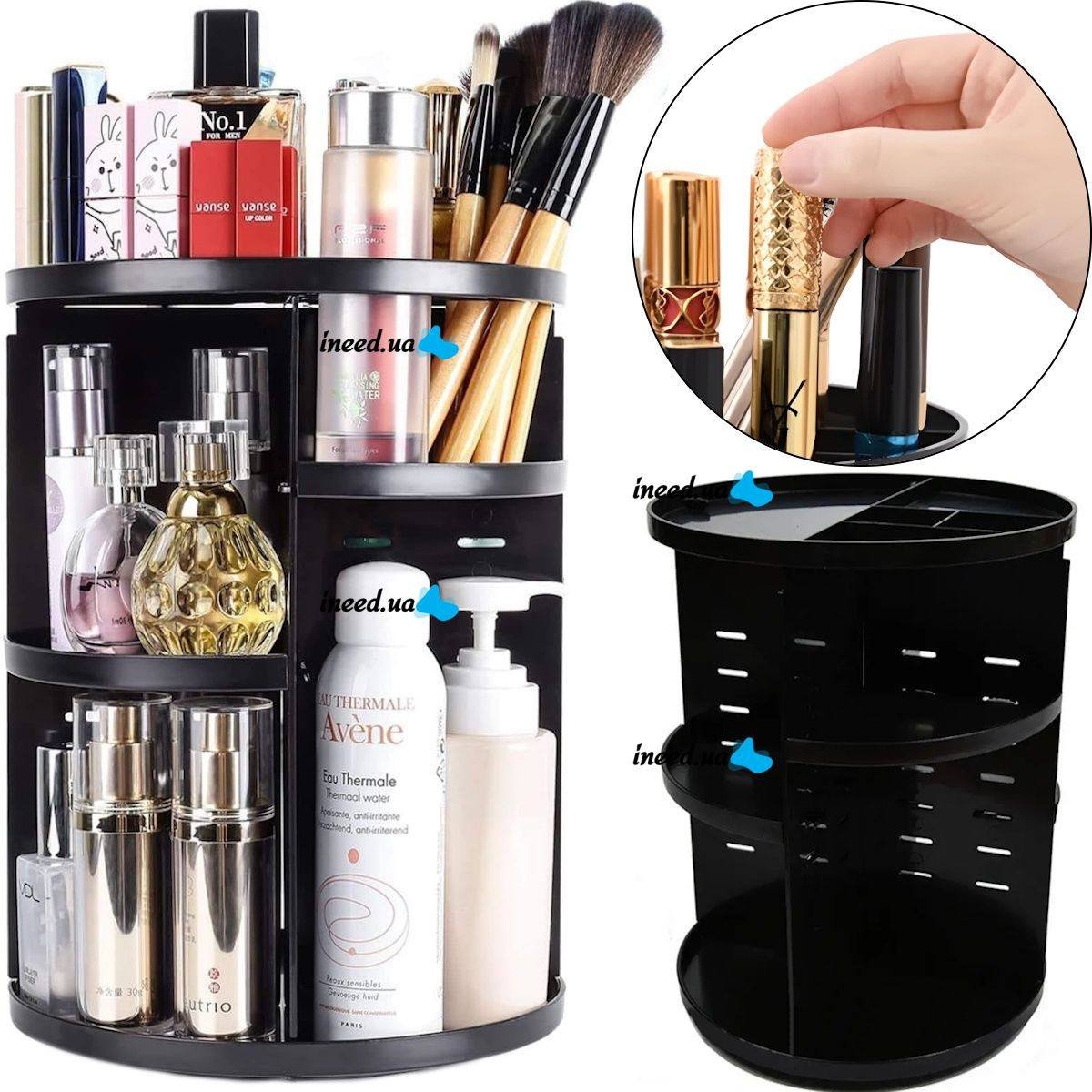 360° Rotating Makeup Organizer & Cosmetic Display Stand