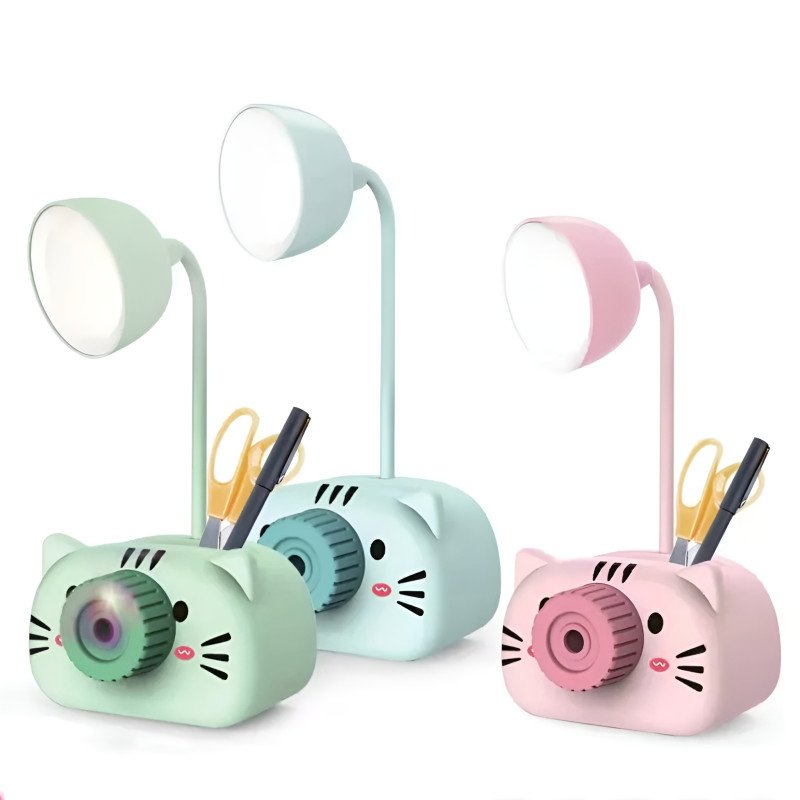 4-in-1 Cute Cat LED Desk Lamp & Multi-Function Station