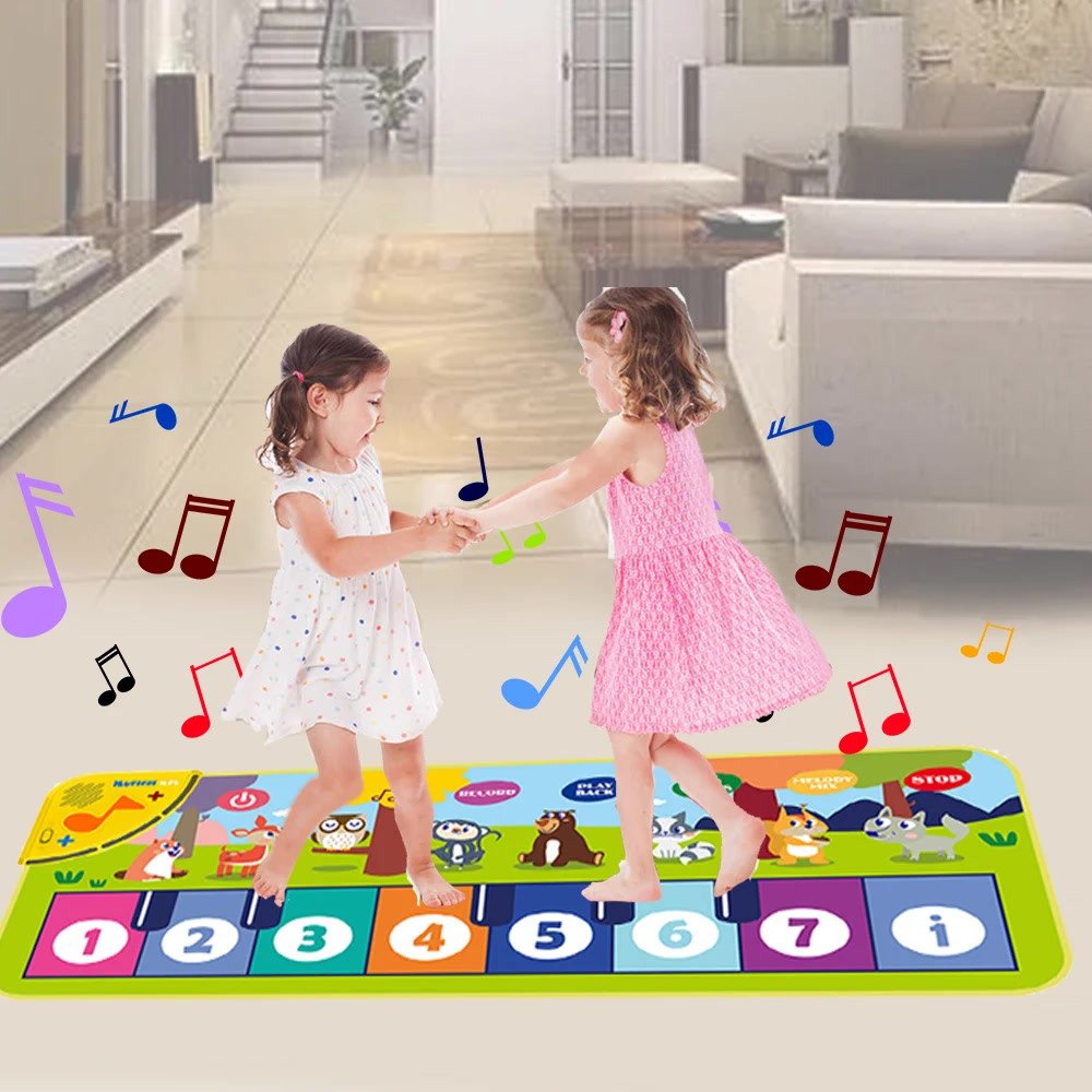 Kids Musical Piano Floor Mat 80×30 cm with Record and Animal Keys