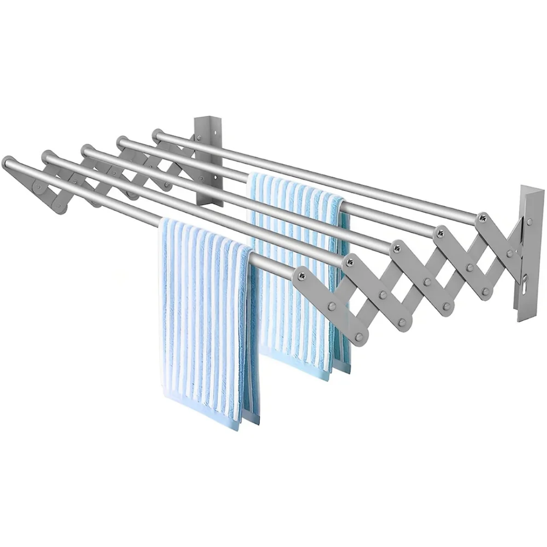 Wall-Mounted Stainless Steel Retractable Accordion Drying Rack