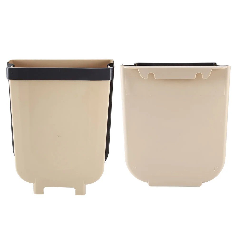 Hanging Foldable Kitchen Bin 25×29×15 cm, Beige and Grey