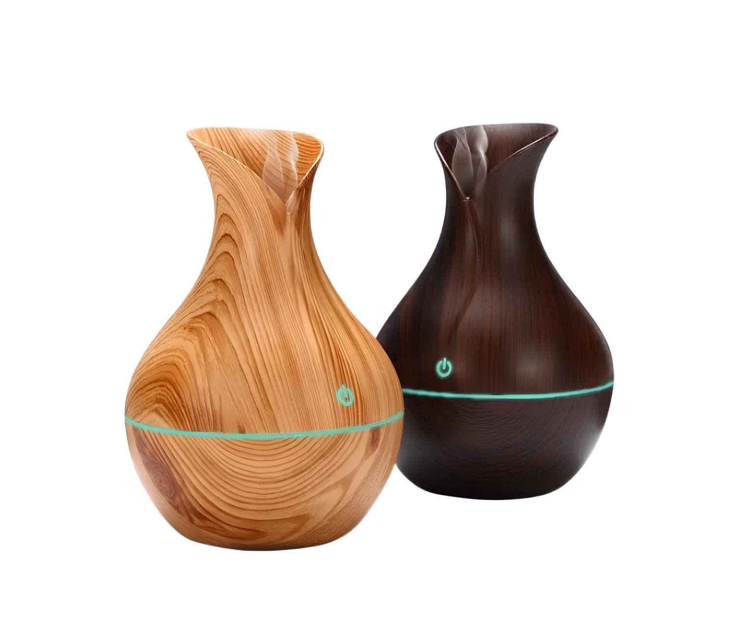 Ultrasonic Wood Grain Aroma Humidifier with 7-Color LED Light