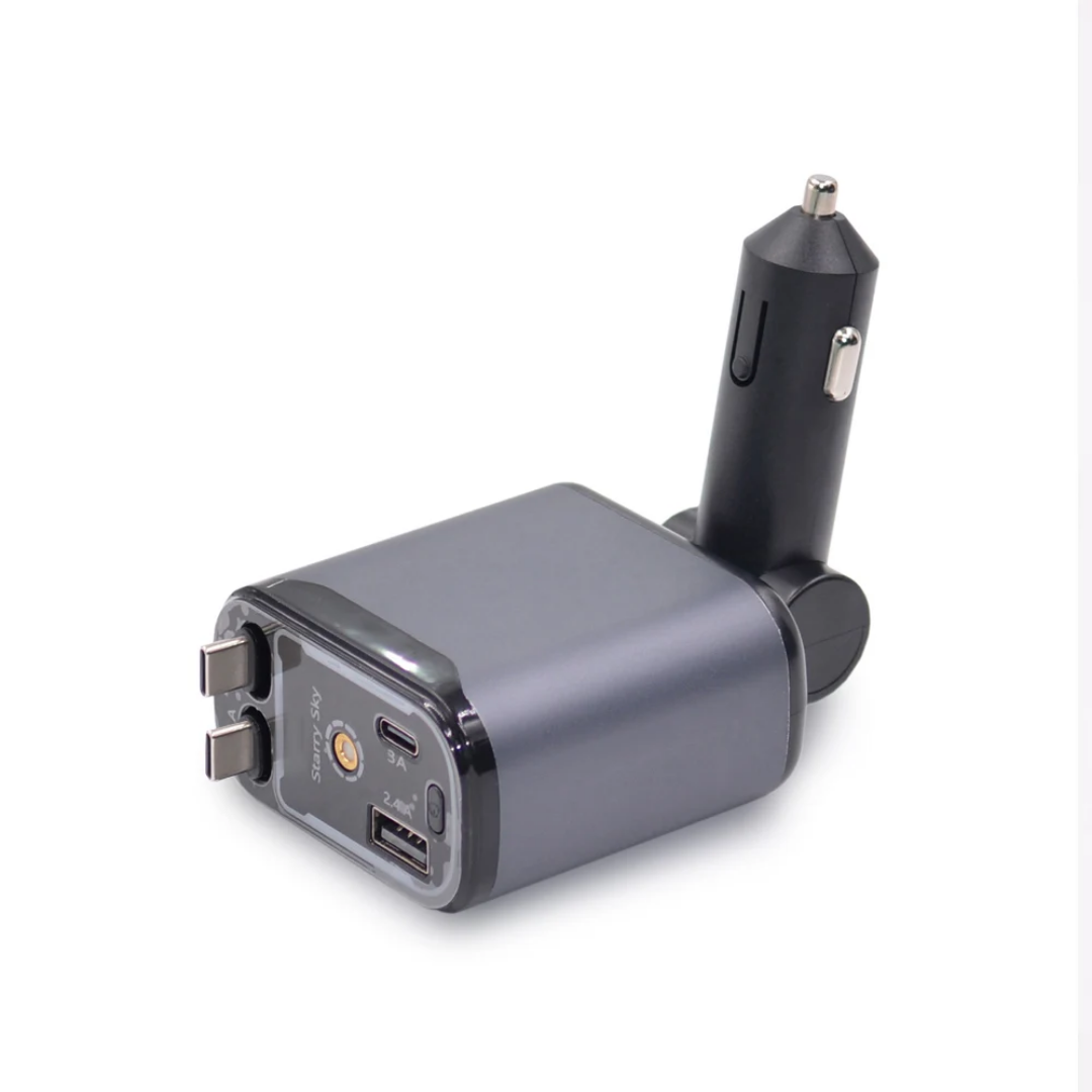 4-in-1 Fast Car Charger with Starry Sky Projector Lamp