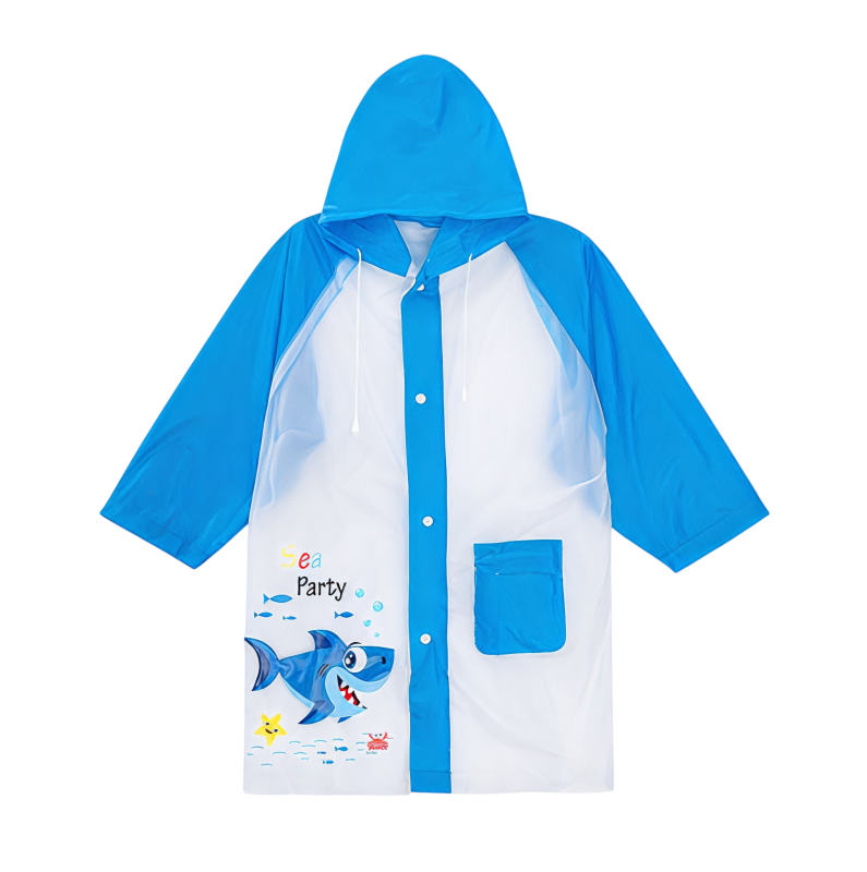 Transparent Kids Raincoat with Matching Storage Bag