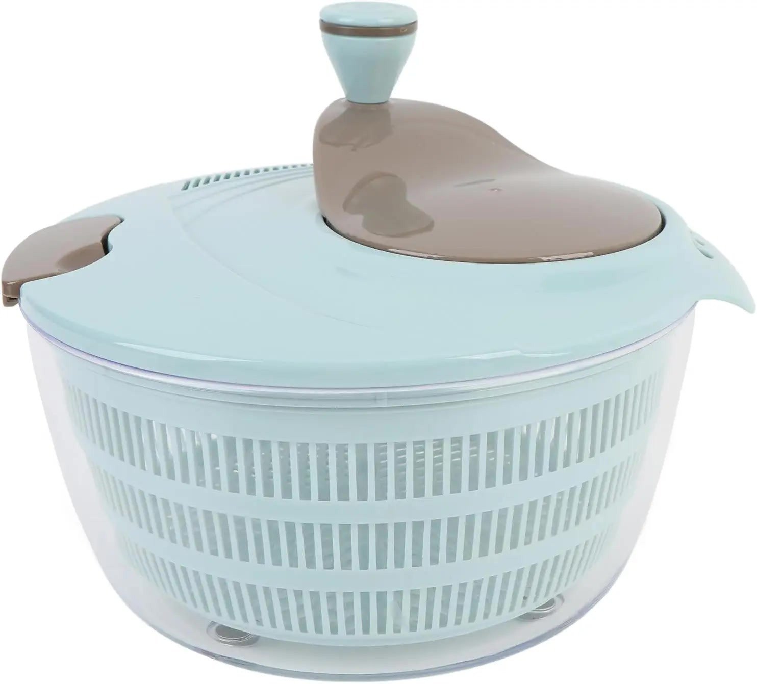 Manual Salad Spinner with Crank Lid and Drain (About 24.5 cm)
