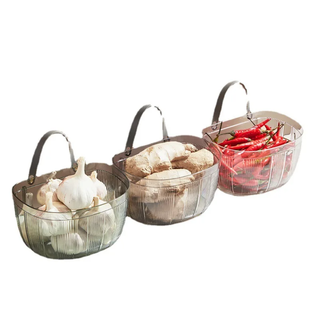 Nordic Style Wall-Mounted Hanging Storage Basket with Handle