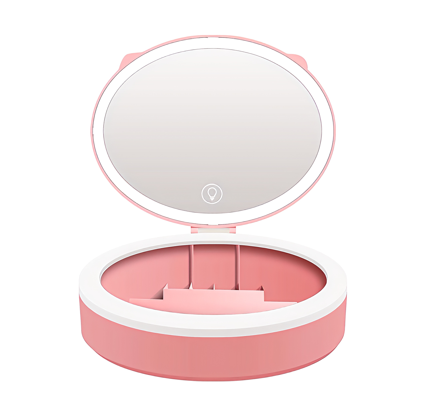 Portable LED Makeup Organizer Mirror with Smart Touch Control