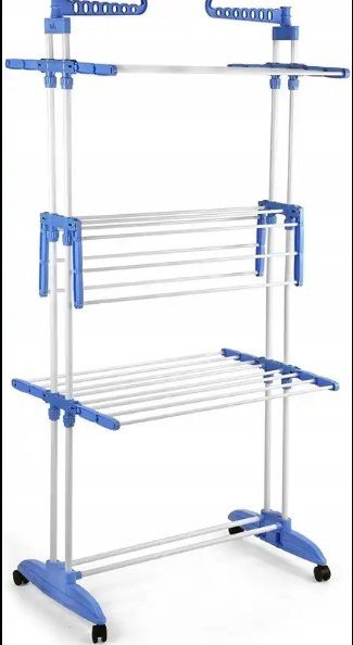 3-Tier Foldable Rolling Clothes Drying Rack 172 cm