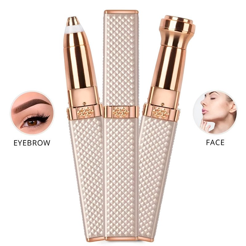 Versatile 2-in-1 Facial Beauty Tool and Eyebrow Trimmer with Precision LED Lighting