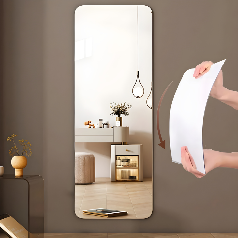 Flexible Shatterproof Self-Adhesive Full-Length Mirror (90x40cm)