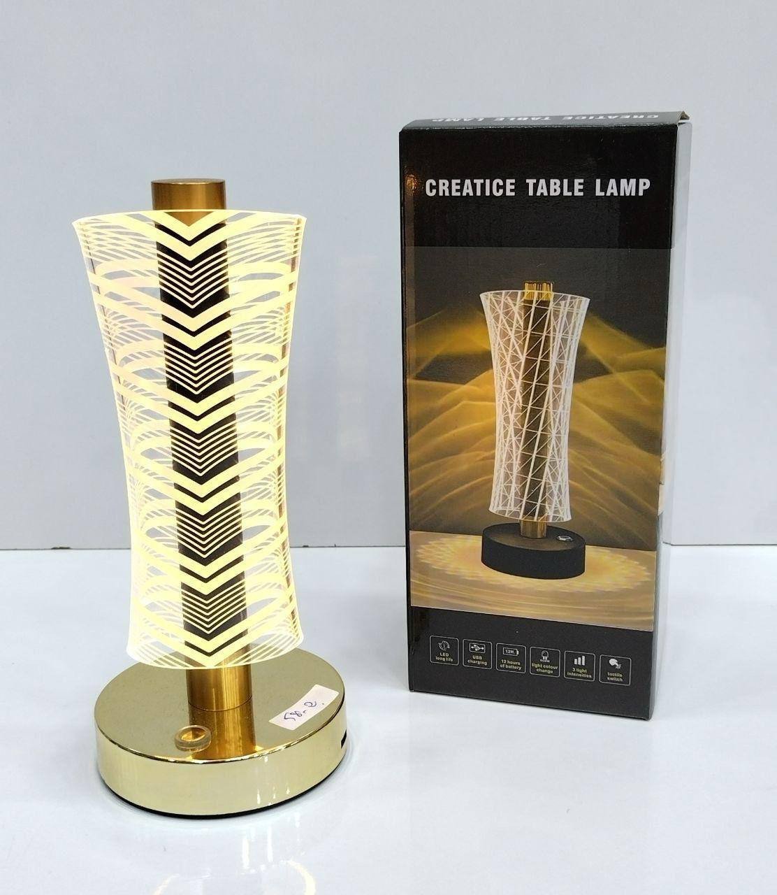 Luxury LED Crystal Table Lamp with Touch Control & Golden Base