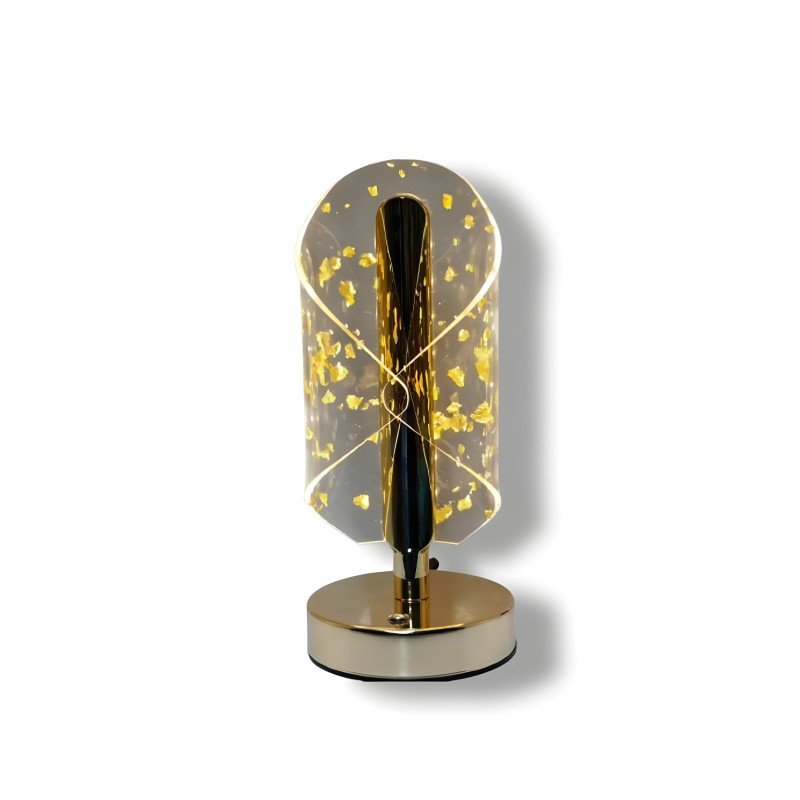Luxury Gold-Leaf Crystal Table Lamp