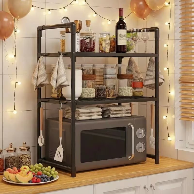 Multi-Functional 2-Tier Microwave Rack & Kitchen Organizer