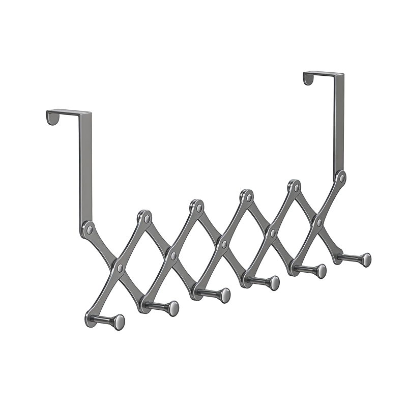 Stainless Steel Over-the-Door 6-Hook Rack